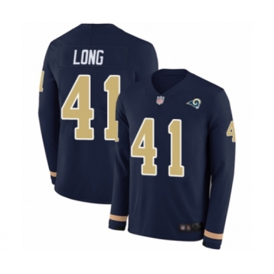 Men's Los Angeles Rams #41 David Long Limited Navy Blue Therma Long Sleeve Football Jersey - Ujersey