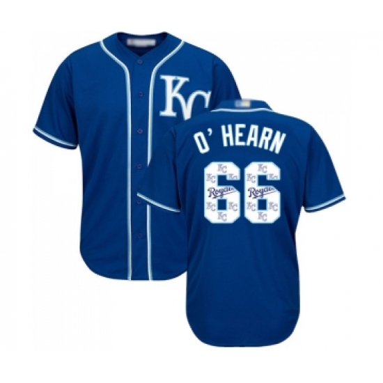 Men's Kansas City Royals #66 Ryan O Hearn Blue Authentic Blue Team Logo Fashion Cool Base Baseball Jersey - Ujersey