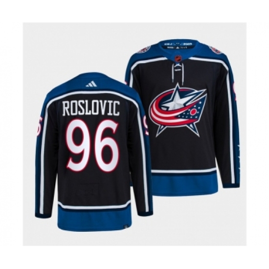 Men's Columbus Blue Jackets #96 Jack Roslovic Navy 2022 Reverse Retro Stitched Jersey - Ujersey