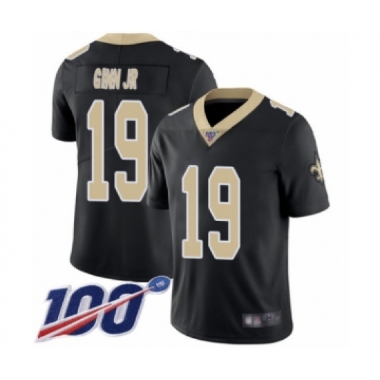 Men's New Orleans Saints #19 Ted Ginn Jr Black Team Color Vapor Untouchable Limited Player 100th Season Football Jersey - Ujersey