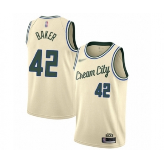 Youth Milwaukee Bucks #42 Vin Baker Swingman Cream Basketball Jersey - 2019 20 City Edition - Ujersey