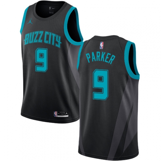 Youth Nike Jordan Charlotte Hornets #9 Tony Parker Swingman Black NBA Jersey - 2018 19 City Edition - Ujersey