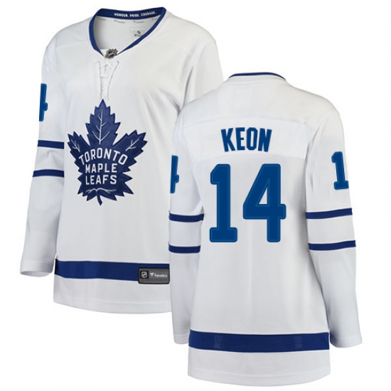Women's Toronto Maple Leafs #14 Dave Keon Authentic White Away Fanatics Branded Breakaway NHL Jersey - Ujersey