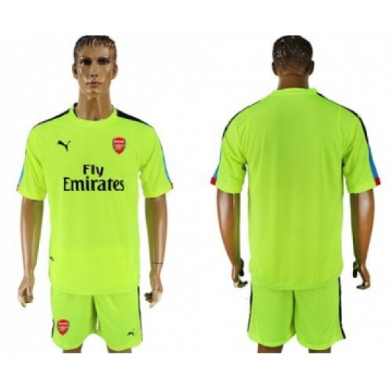 Arsenal Blank Shiny Green Goalkeeper Soccer Club Jersey