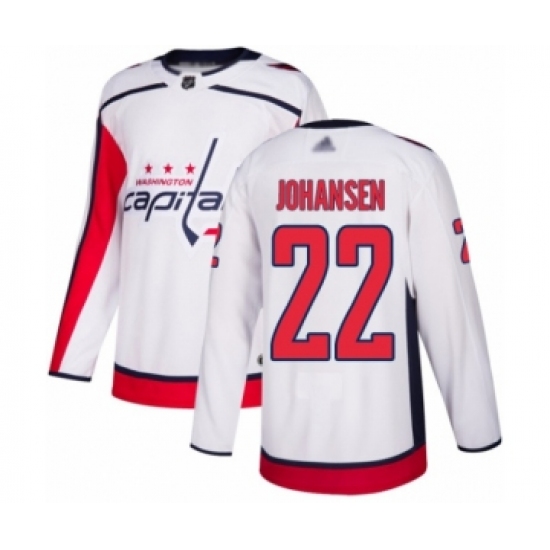 Youth Washington Capitals #22 Lucas Johansen Authentic White Away Hockey Jersey - Ujersey