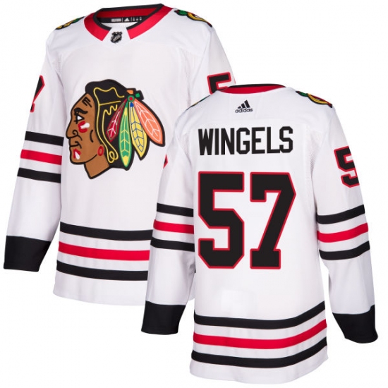 Men's Adidas Chicago Blackhawks #57 Tommy Wingels Authentic White Away NHL Jersey - Ujersey
