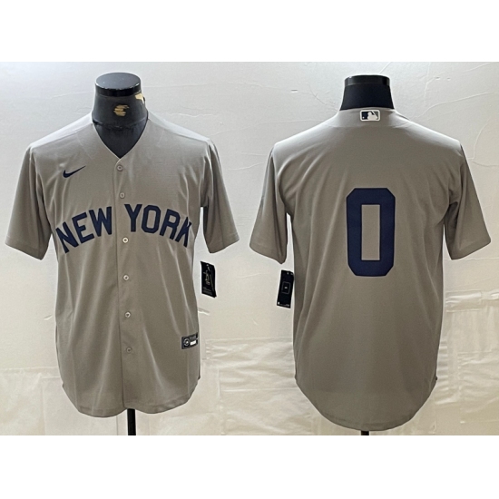 Men's New York Yankees #0 Marcus Stroman Grey Cool Base Stitched Baseball Jersey - Ujersey