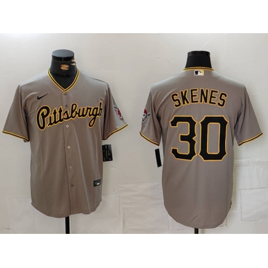 Men's Pittsburgh Pirates #30 Paul Skenes Grey Stitched Jersey - Ujersey