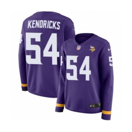 Women's Nike Minnesota Vikings #54 Eric Kendricks Limited Purple Therma Long Sleeve NFL Jersey - Ujersey