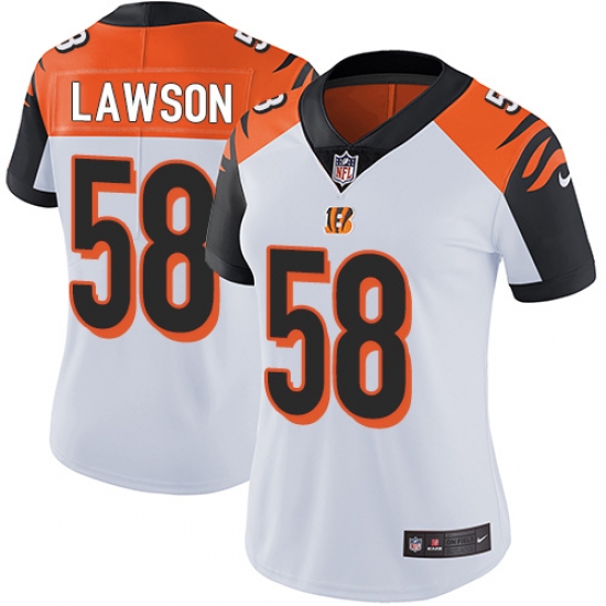 Women's Nike Cincinnati Bengals #58 Carl Lawson Vapor Untouchable Limited White NFL Jersey - Ujersey