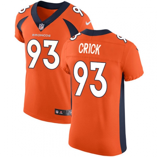 Men's Nike Denver Broncos #93 Jared Crick Orange Team Color Vapor Untouchable Elite Player NFL Jersey - Ujersey
