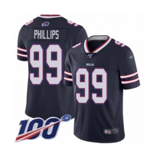 Men's Buffalo Bills #99 Harrison Phillips Limited Navy Blue Inverted Legend 100th Season Football Jersey - Ujersey