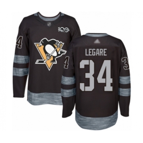 Men's Pittsburgh Penguins #34 Nathan Legare Authentic Black 1917-2017 100th Anniversary Hockey Jersey - Ujersey