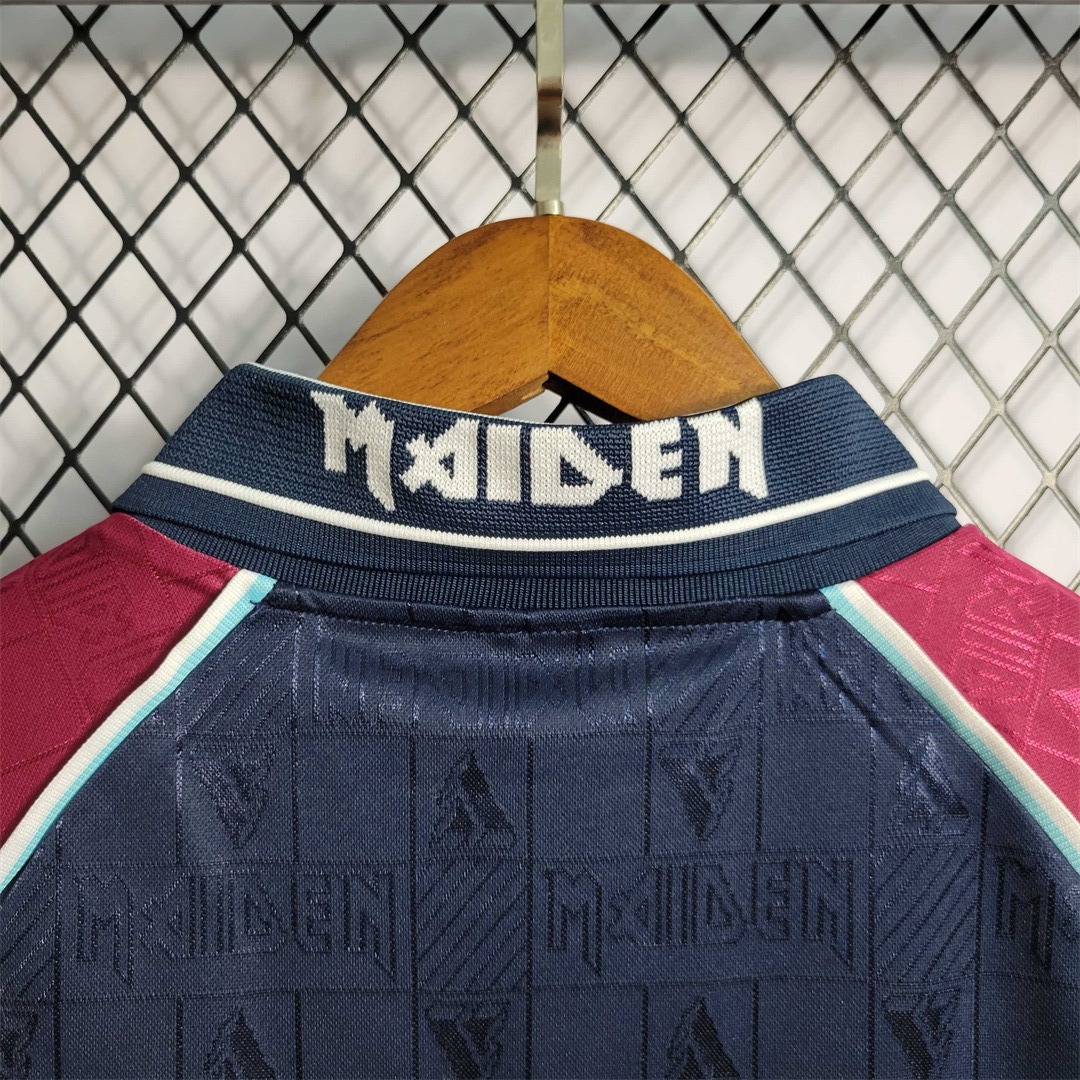 West Ham United Retro Football Jersey Iron Maiden Home Joint Board Shirt 1999/01