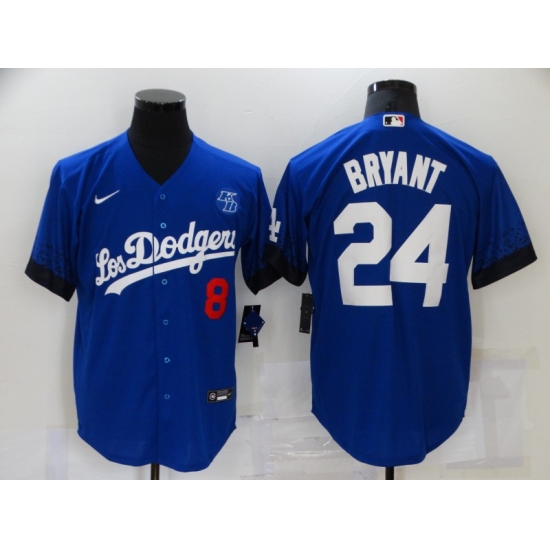 Men's Nike Los Angeles Dodgers #24 Kobe Bryant Blue Game City Player Jersey - Ujersey