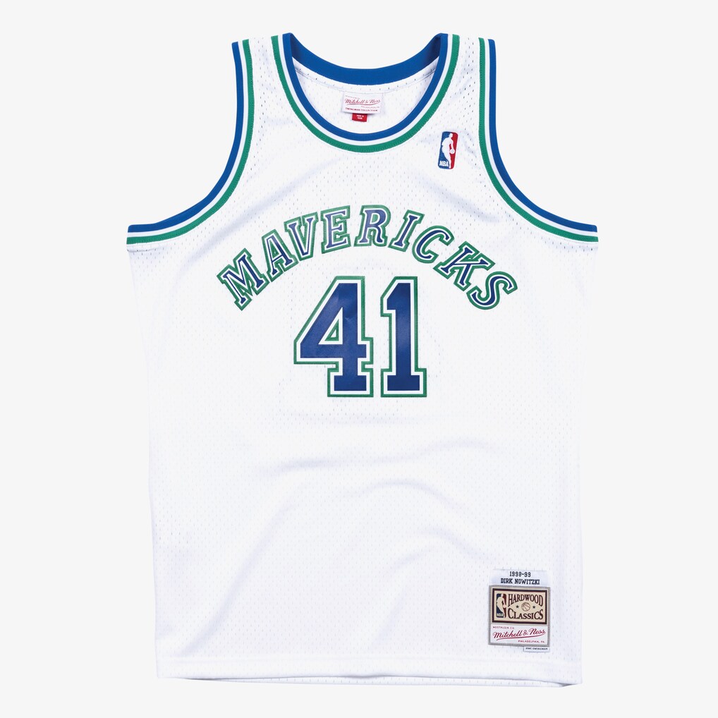 Men's Dallas Mavericks Dirk Nowitzki Mitchell & Ness White 1998-99 Hardwood Classics Swingman Jersey - Ujersey Shop
