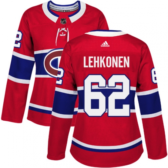 Women's Adidas Montreal Canadiens #62 Artturi Lehkonen Premier Red Home NHL Jersey - Ujersey