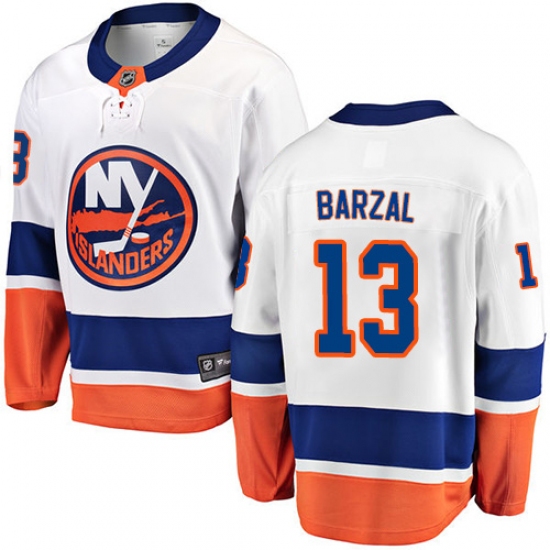 Youth New York Islanders #13 Mathew Barzal Fanatics Branded White Away Breakaway NHL Jersey - Ujersey