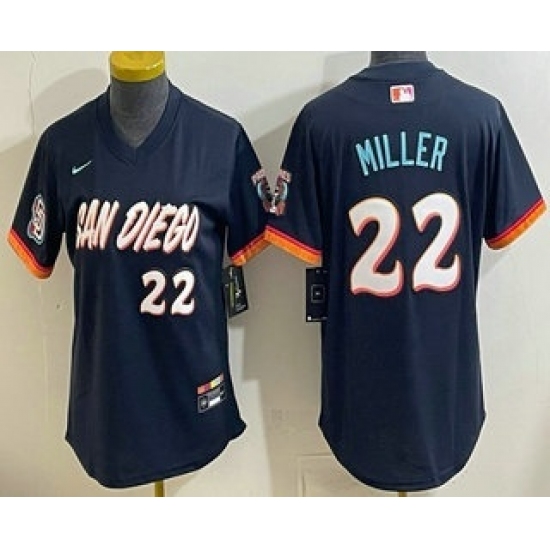 Women's San Diego Padres #22 Mason Miller Navy 2026 City Connect Stadium Jersey - Ujersey