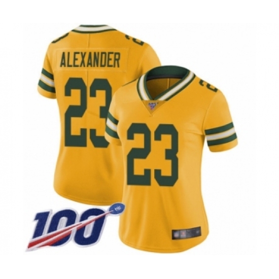 Women's Green Bay Packers #23 Jaire Alexander Limited Gold Rush Vapor Untouchable 100th Season Football Jersey - Ujersey