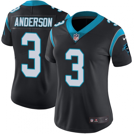 Women's Nike Carolina Panthers #3 Derek Anderson Elite Black Team Color NFL Jersey - Ujersey