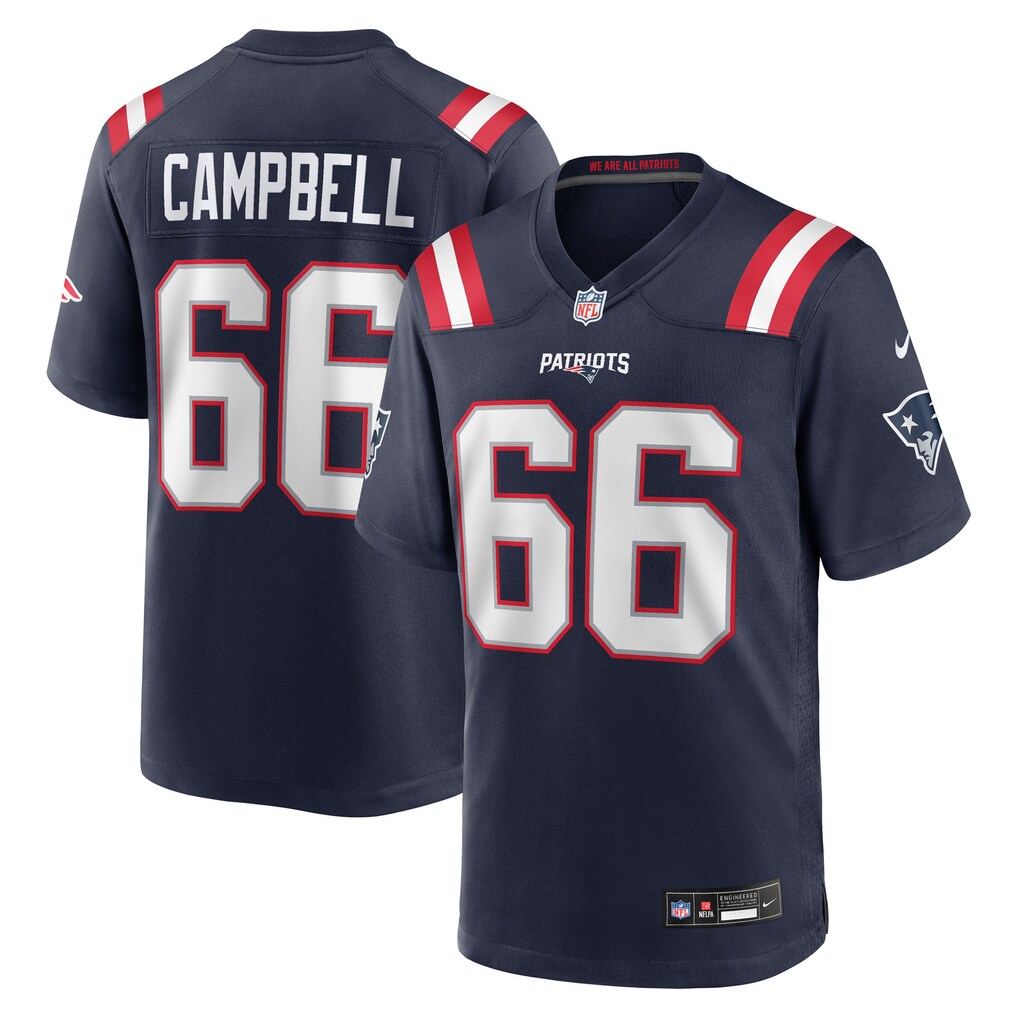 Men's New England Patriots Will Campbell Nike Navy Team Game Jersey - U-jersey
