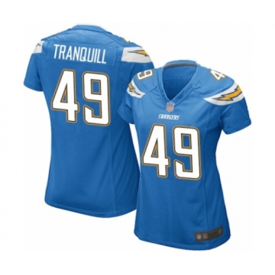 Women's Los Angeles Chargers #49 Drue Tranquill Game Electric Blue Alternate Football Jersey - Ujersey