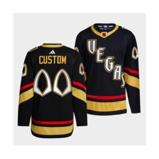 Men's Vegas Golden Knights Active Player Custom 2022 Black Reverse Retro 2.0 Stitched Jersey - Ujersey