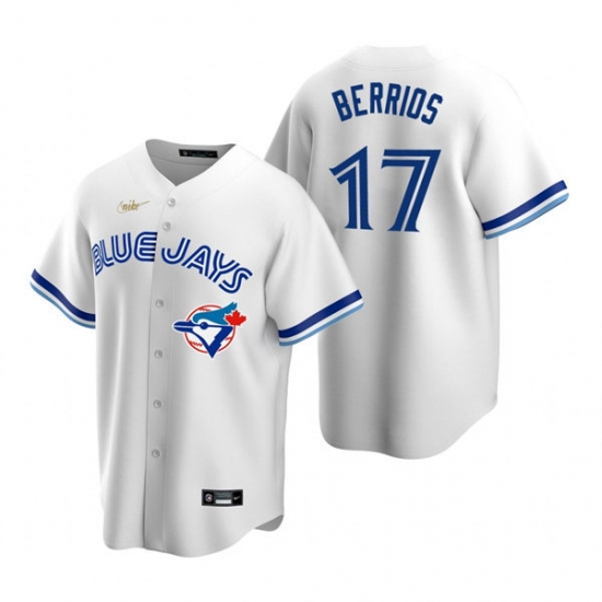 Mens Toronto Blue Jays #17 Jose Berrios Nike White Cooperstown Collection Jersey - Ujersey