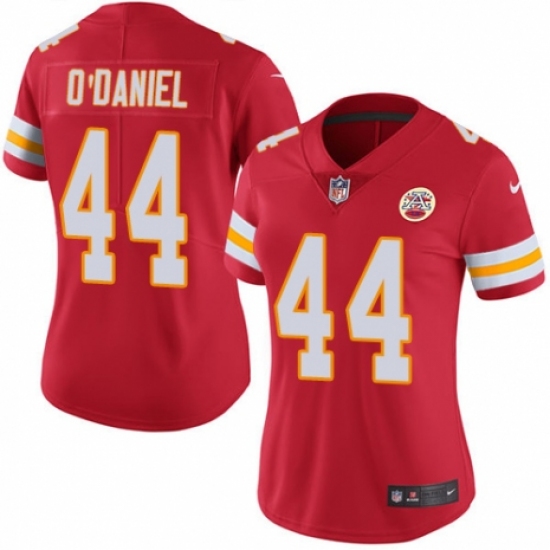 Women's Nike Kansas City Chiefs #44 Dorian O'Daniel Red Team Color Vapor Untouchable Limited Player NFL Jersey - Ujersey