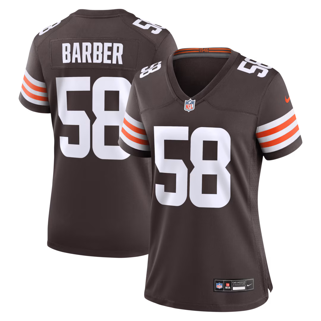 Women's Cleveland Browns Austin Barber Nike Brown Team Game Jersey - Ujersey