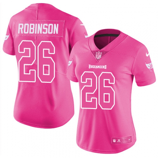 Women's Nike Tampa Bay Buccaneers #26 Josh Robinson Limited Pink Rush Fashion NFL Jersey - Ujersey