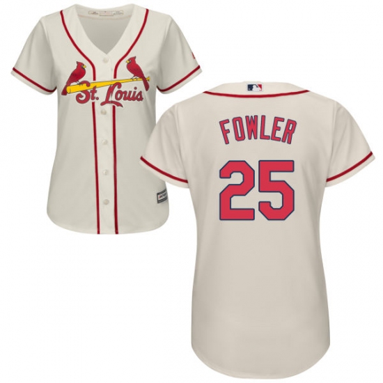 Women's Majestic St. Louis Cardinals #25 Dexter Fowler Replica Cream Alternate Cool Base MLB Jersey - Ujersey