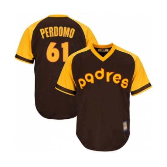Youth San Diego Padres #61 Luis Perdomo Authentic Brown Alternate Cooperstown Cool Base Baseball Player Jersey - Ujersey