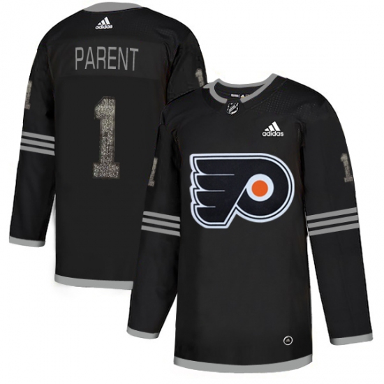 Men's Adidas Philadelphia Flyers #1 Bernie Parent Black Authentic Classic Stitched NHL Jersey - Ujersey