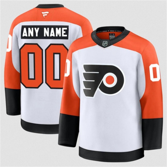 Men's Philadelphia Flyers ACTIVE PLAYER Custom White 2024-25 Away Stitched Hockey Jersey - Ujersey