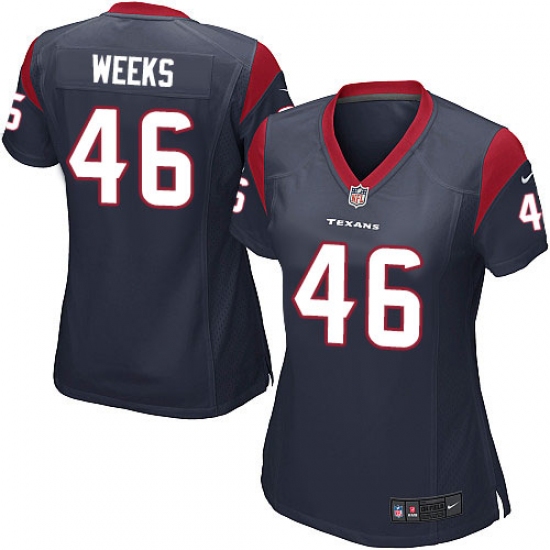 Women's Nike Houston Texans #46 Jon Weeks Game Navy Blue Team Color NFL Jersey - Ujersey