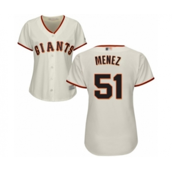Women's San Francisco Giants #51 Conner Menez Authentic Cream Home Cool Base Baseball Player Jersey - Ujersey