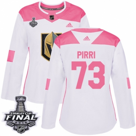 Women's Adidas Vegas Golden Knights #73 Brandon Pirri Authentic White/Pink Fashion 2018 Stanley Cup Final NHL Jersey - Ujersey
