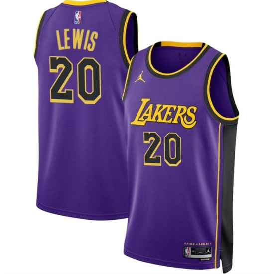 Men's Los Angeles Lakers #20 Maxwell Lewis Purple 2024 Statement Edition Stitched Basketball Jersey - Ujersey