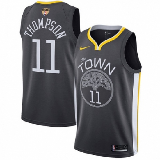 Women's Nike Golden State Warriors #11 Klay Thompson Swingman Black Alternate 2018 NBA Finals Bound NBA Jersey - Statement Edition - Ujersey