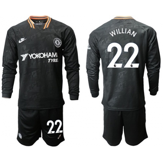 Chelsea #22 Willian Third Long Sleeves Soccer Club Jersey