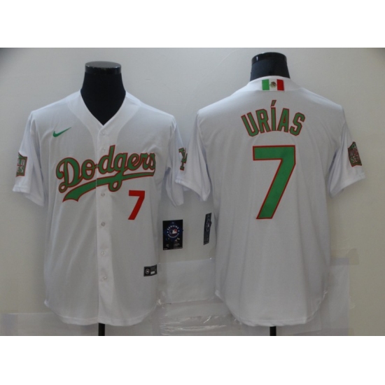 Men's Nike Los Angeles Dodgers #7 Julio Urias White 2020 World Series Authentic Jersey - Ujersey