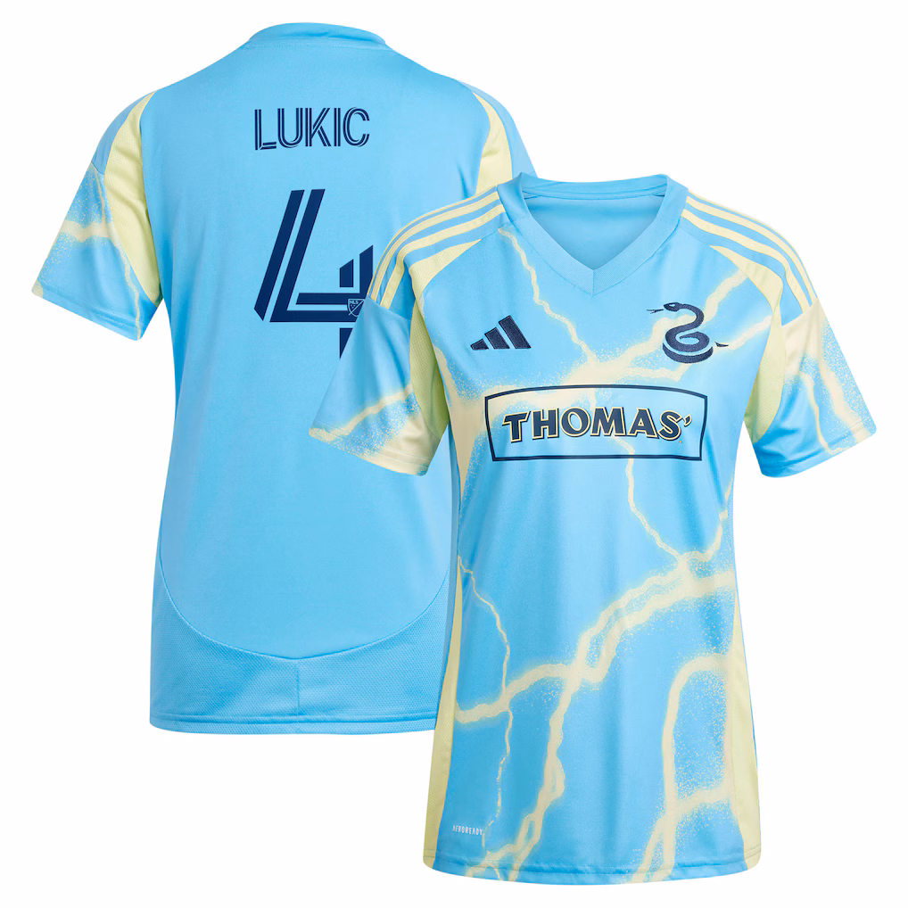 Women's Philadelphia Union Jovan Lukić adidas Blue 2025 The Voltage Kit Replica Jersey