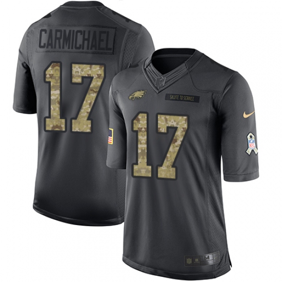 Youth Nike Philadelphia Eagles #17 Harold Carmichael Limited Black 2016 Salute to Service NFL Jersey - Ujersey