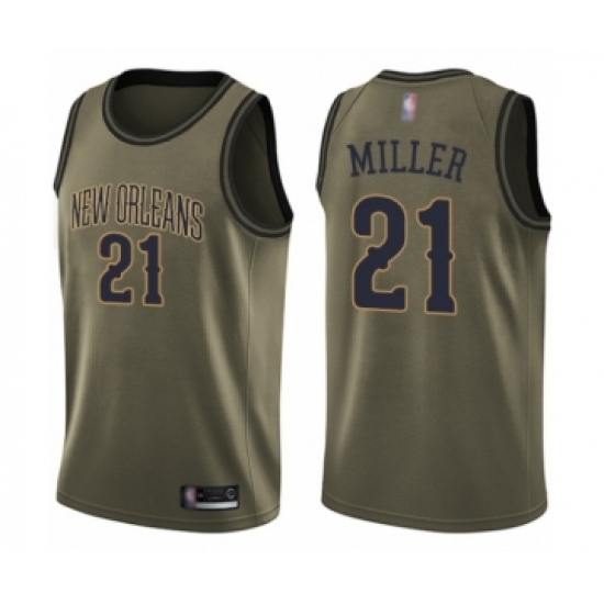 Youth New Orleans Pelicans #21 Darius Miller Swingman Green Salute to Service Basketball Jersey - Ujersey