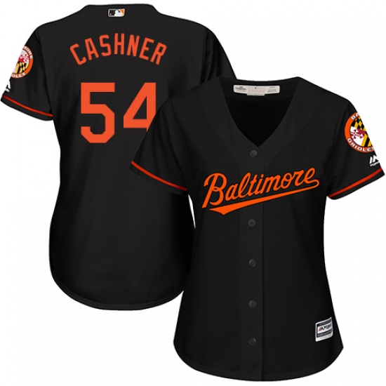 Women's Majestic Baltimore Orioles #54 Andrew Cashner Replica Black Alternate Cool Base MLB Jersey - Ujersey