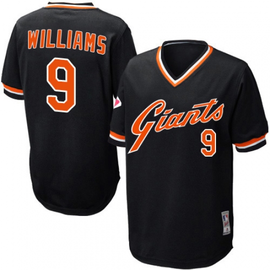 Men's Mitchell and Ness San Francisco Giants #9 Matt Williams Replica Black Throwback MLB Jersey - Ujersey