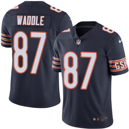 Men's Nike Chicago Bears #87 Tom Waddle Navy Blue Team Color Vapor Untouchable Limited Player NFL Jersey - Ujersey