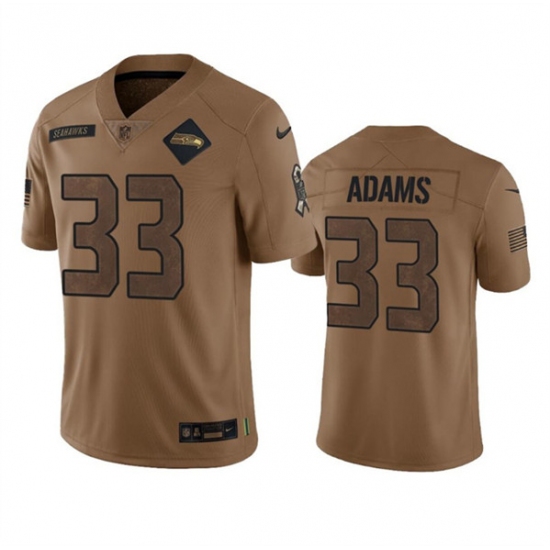 Men's Seattle Seahawks #33 Jamal Adams 2023 Brown Salute To Service Limited Football Stitched Jersey - Ujersey